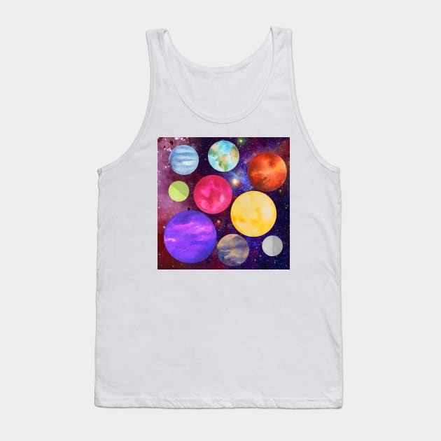 Cosmic colorful planets solar system shiny red green Tank Top by CONCEPTDVS